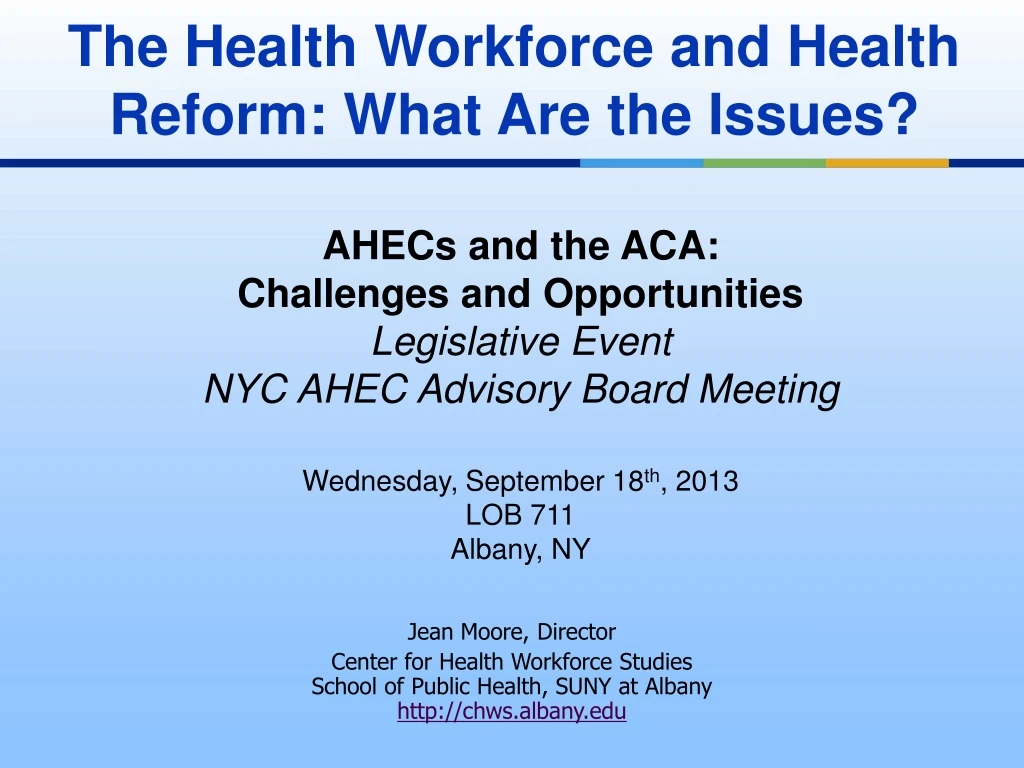 the health workforce and health reform what