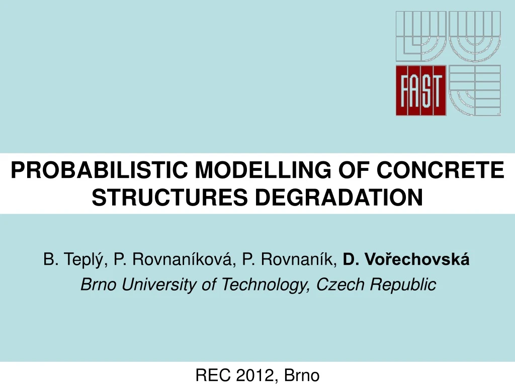 probabilistic model l ing of concrete structures