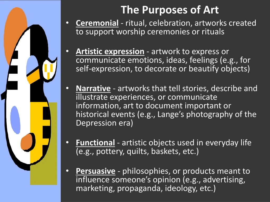 the purposes of art
