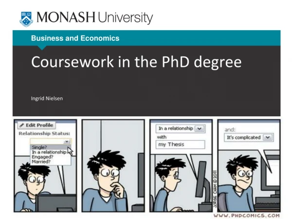 Coursework in the PhD degree