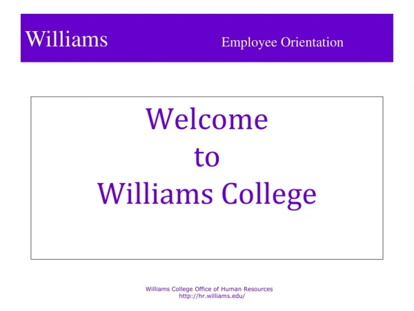 Welcome to Williams College