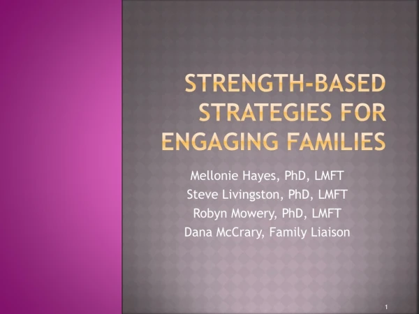 Strength-based Strategies for Engaging Families