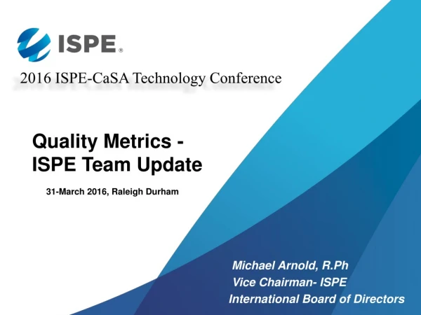 2016 ISPE- CaSA Technology Conference