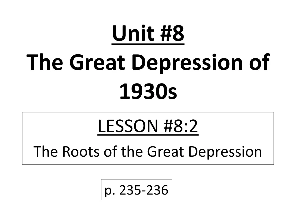 unit 8 the great depression of 1930s