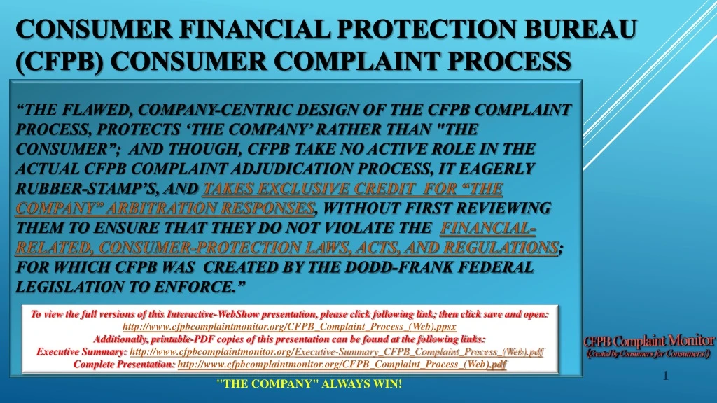 consumer financial protection bureau cfpb