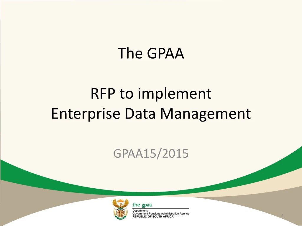 the gpaa rfp to implement enterprise data management