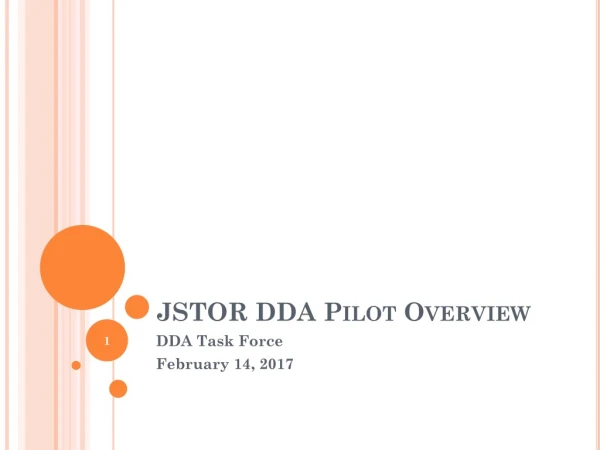 JSTOR DDA Pilot Overview