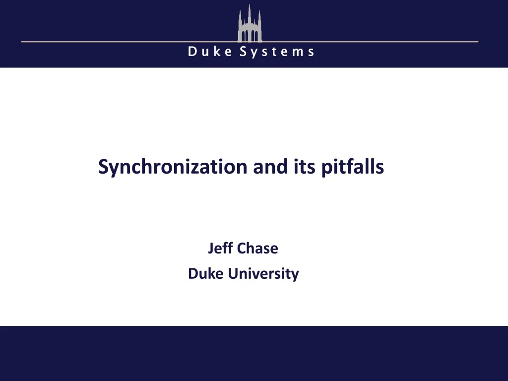 synchronization and its pitfalls