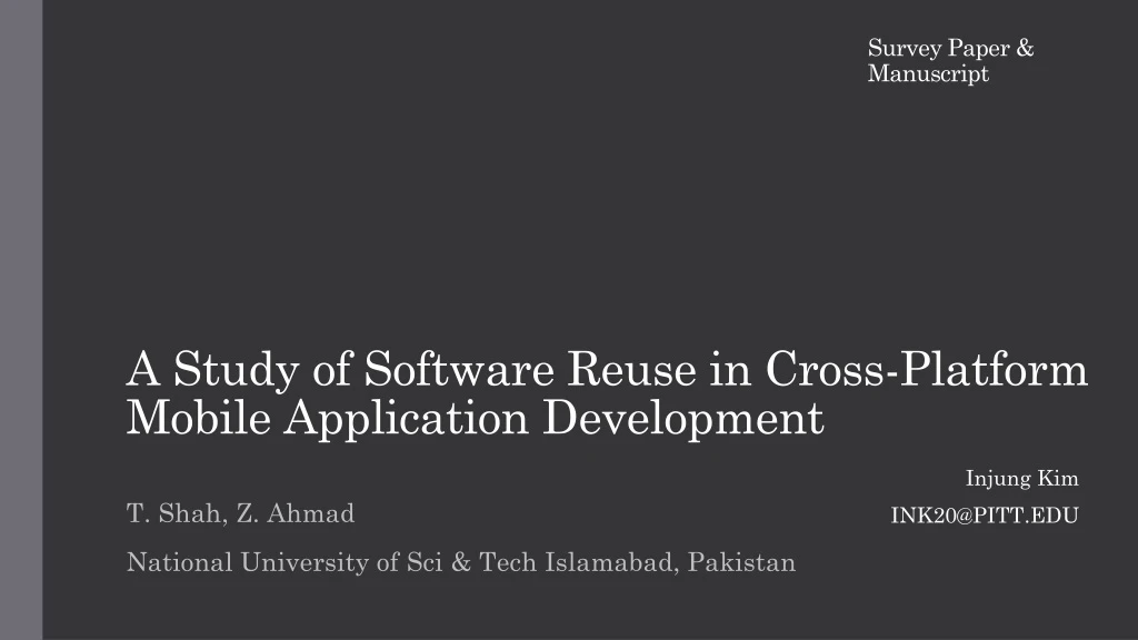 a study of software reuse in cross platform mobile application development