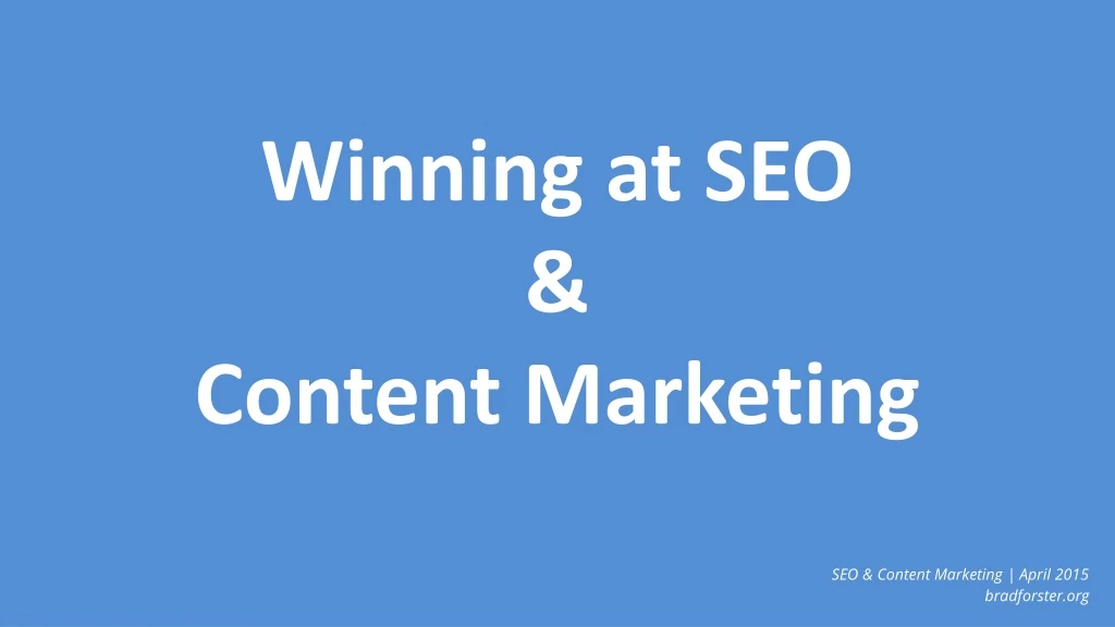 winning at seo content marketing