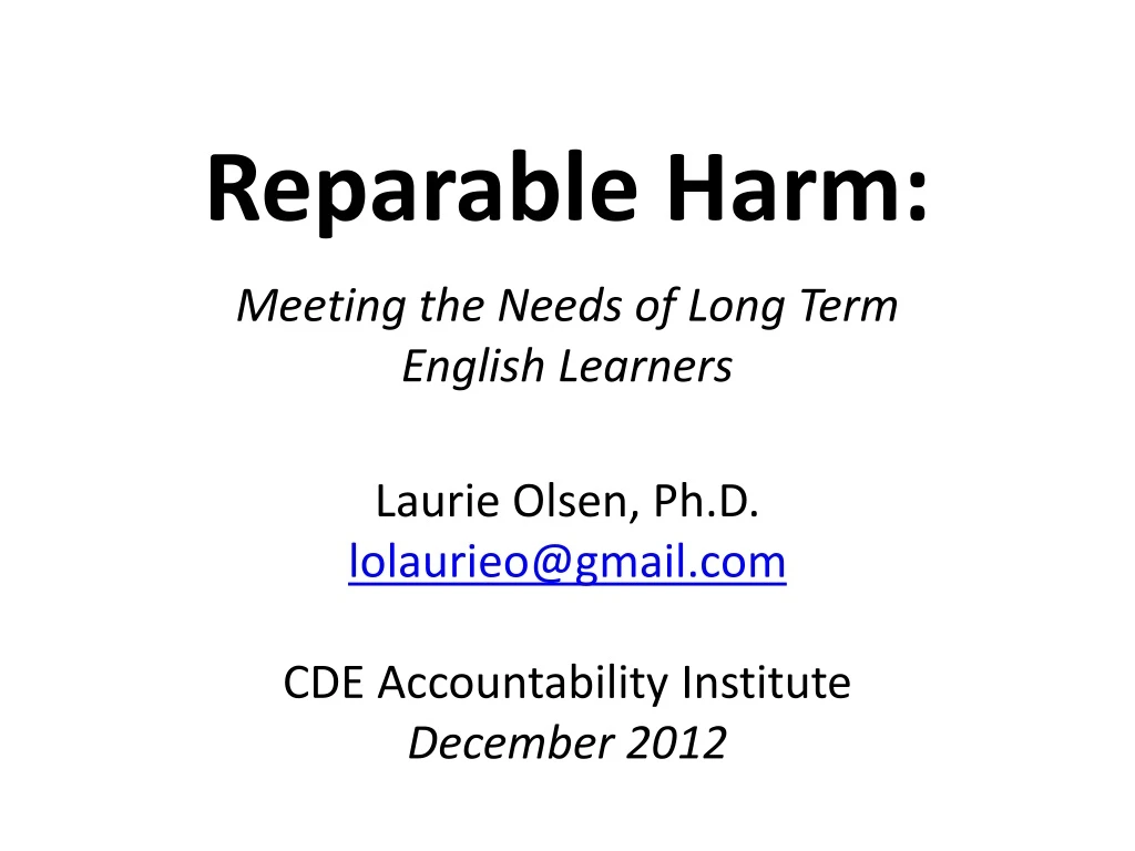 reparable harm