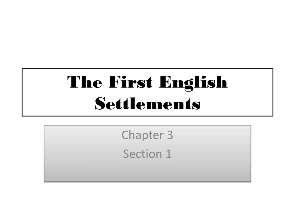 the first english settlements