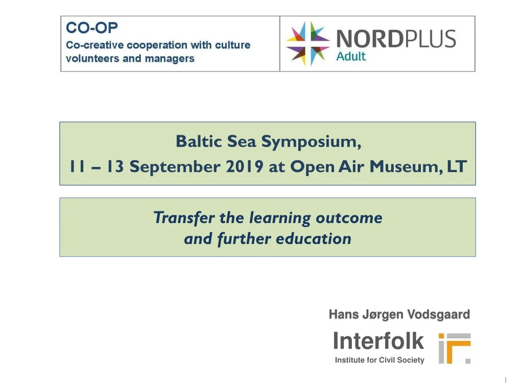 baltic sea symposium 11 13 september 2019 at open