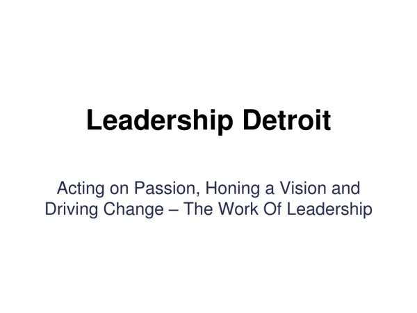 Leadership Detroit