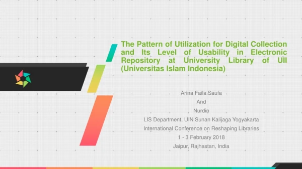 Arina Faila Saufa And Nurdin LIS Department, UIN Sunan Kalijaga Yogyakarta