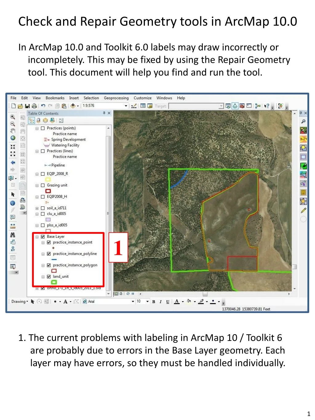 check and repair geometry tools in arcmap 10 0