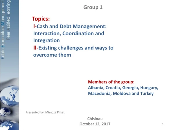Topics: I - Cash and Debt Management: Interaction, Coordination and Integration