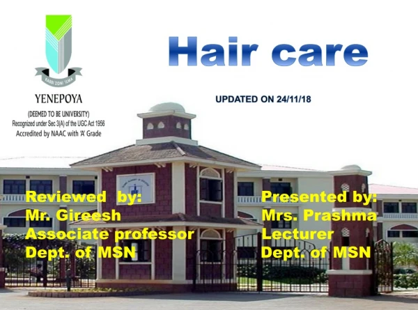 Hair care UPDATED ON 24/11/18