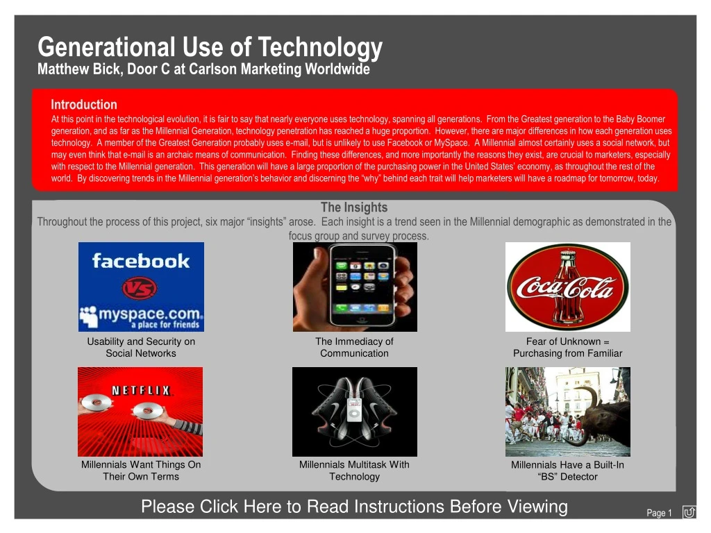 generational use of technology matthew bick door c at carlson marketing worldwide