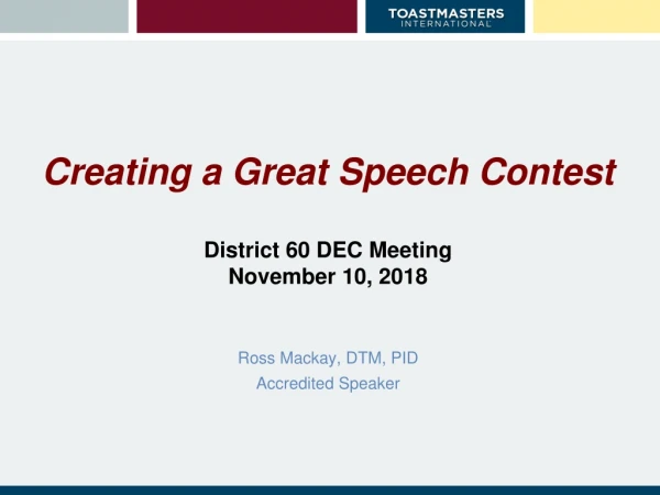 Creating a Great Speech Contest