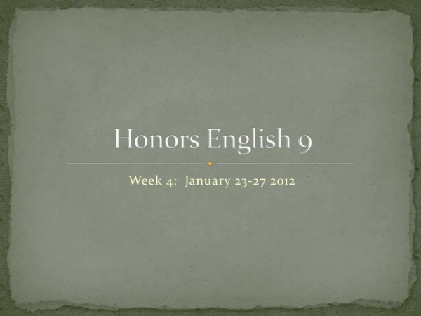 Honors English 9