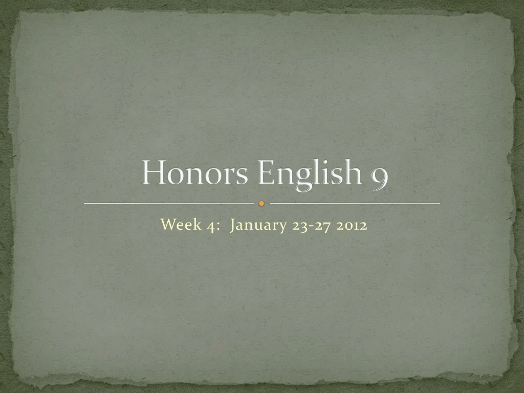 honors english 9