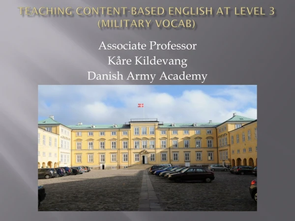 Teaching content-based English at level 3 (MILITARY VOCAB)