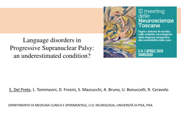 Language disorders in Progressive Supranuclear Palsy: an underestimated condition?