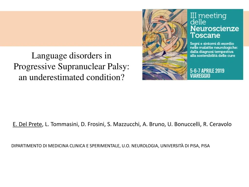 language disorders in progressive supranuclear