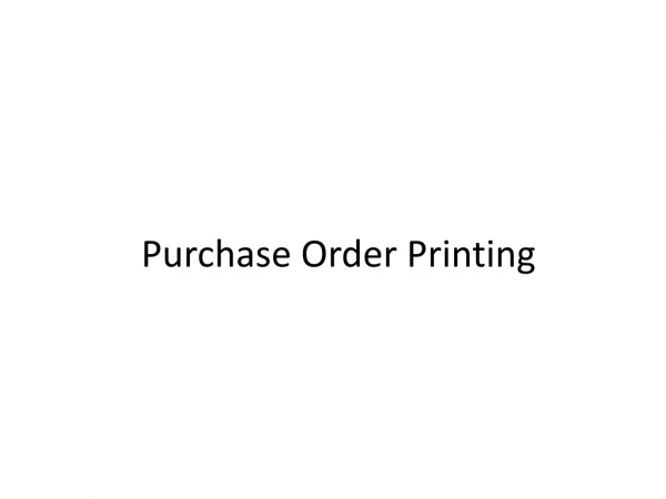 Purchase Order Printing