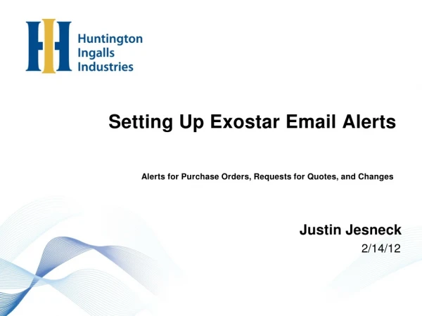 Setting Up Exostar Email Alerts