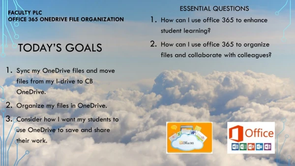 Faculty PLC office 365 OneDrive file organization