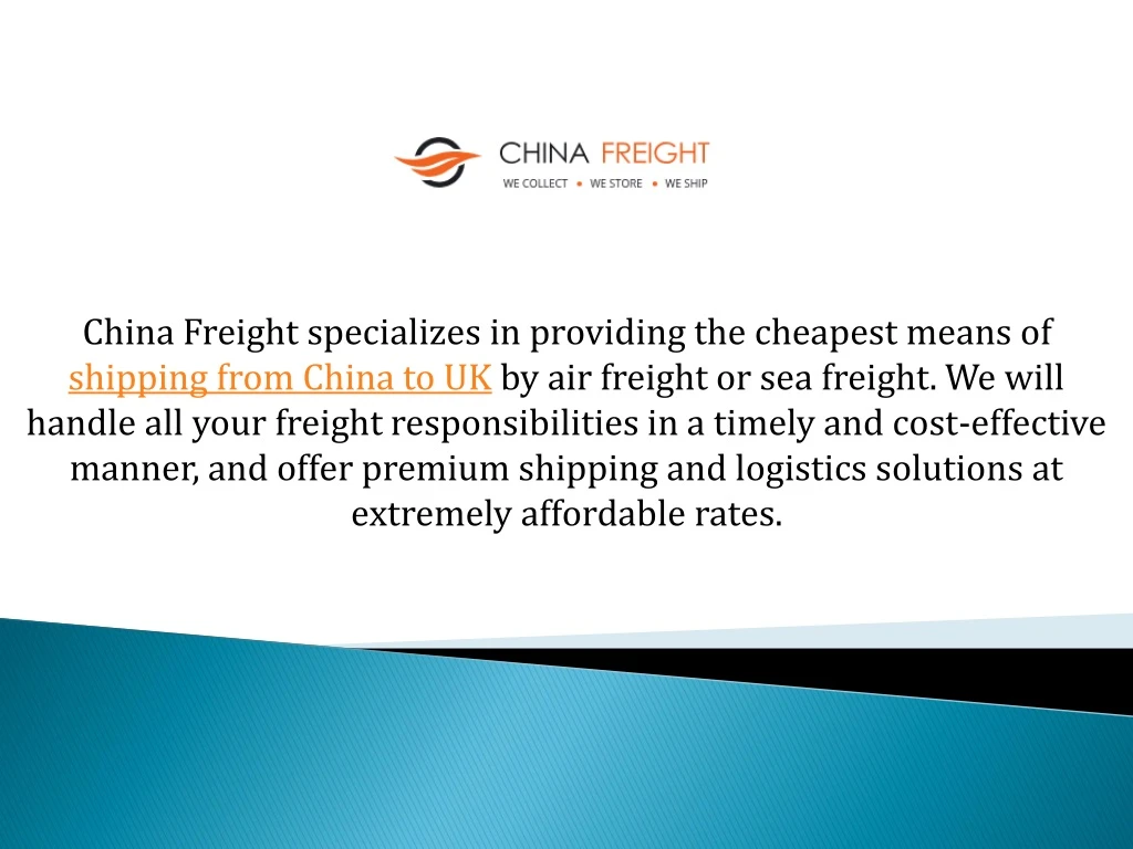 china freight specializes in providing