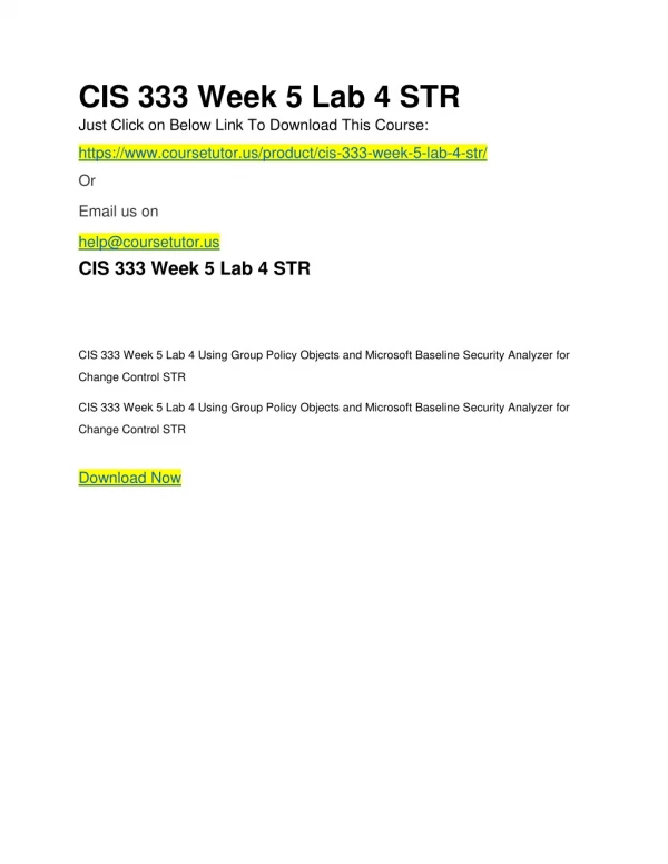 cis 333 week 5 lab 4 str just click on below link