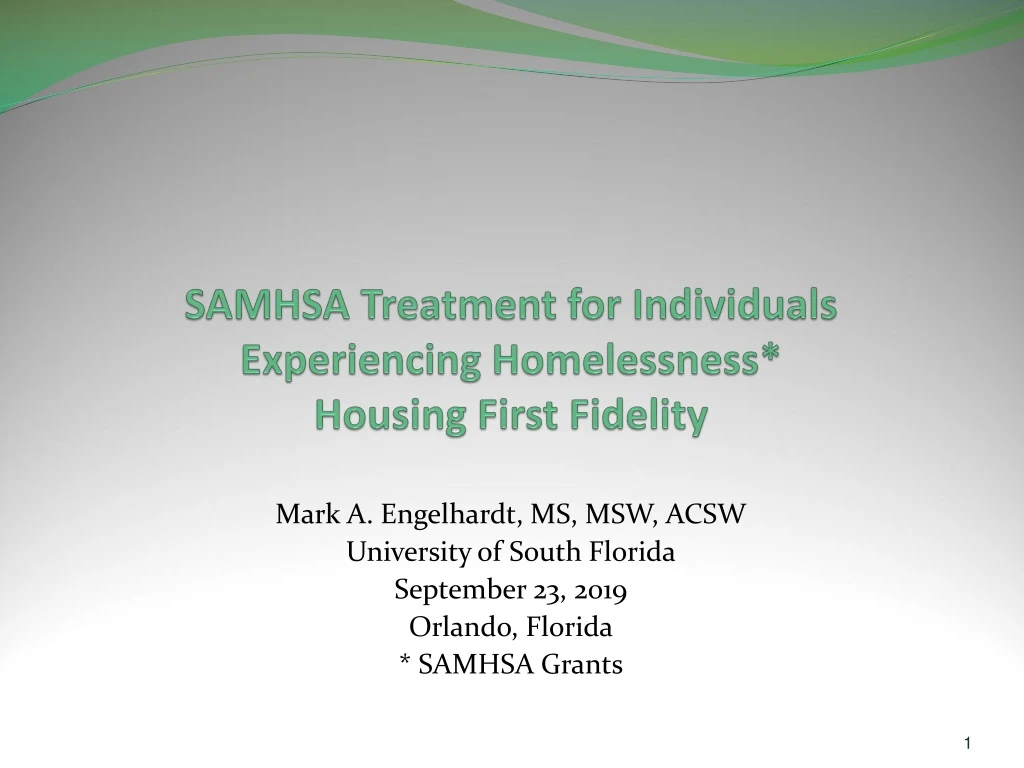 samhsa treatment for individuals experiencing homelessness housing first fidelity