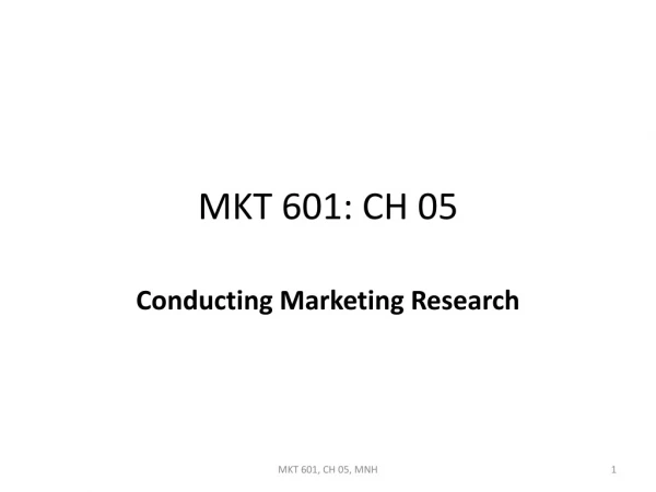 MKT 601: CH 05