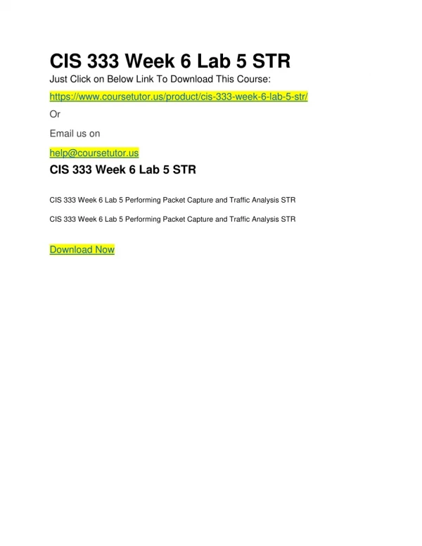 cis 333 week 6 lab 5 str just click on below link