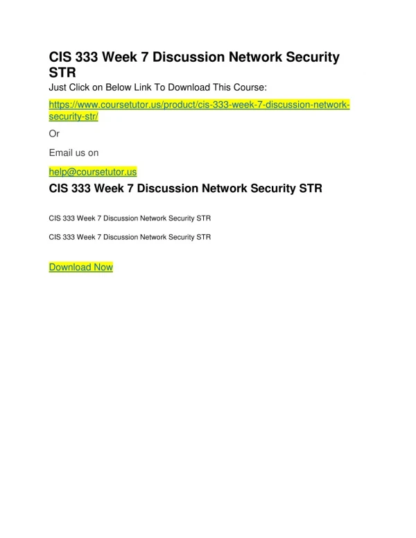 cis 333 week 7 discussion network security