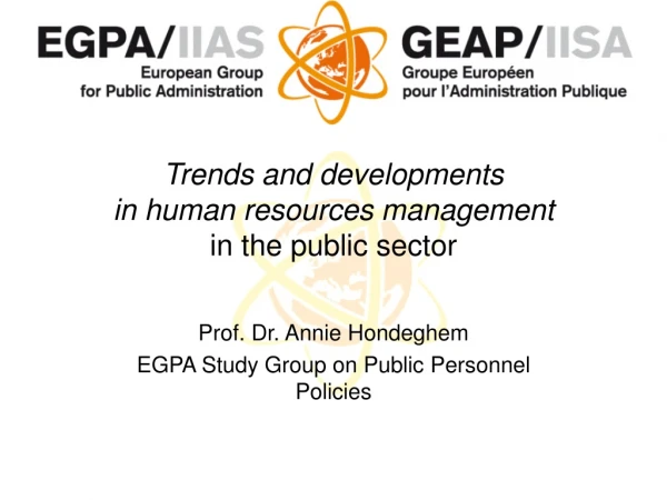 Trends and developments in human resources management in the public sector