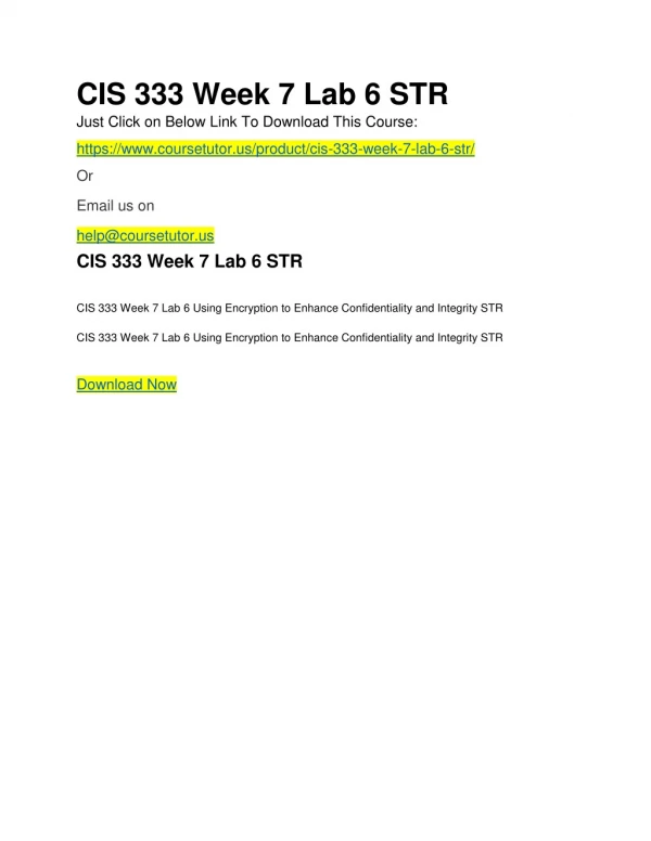 cis 333 week 7 lab 6 str just click on below link