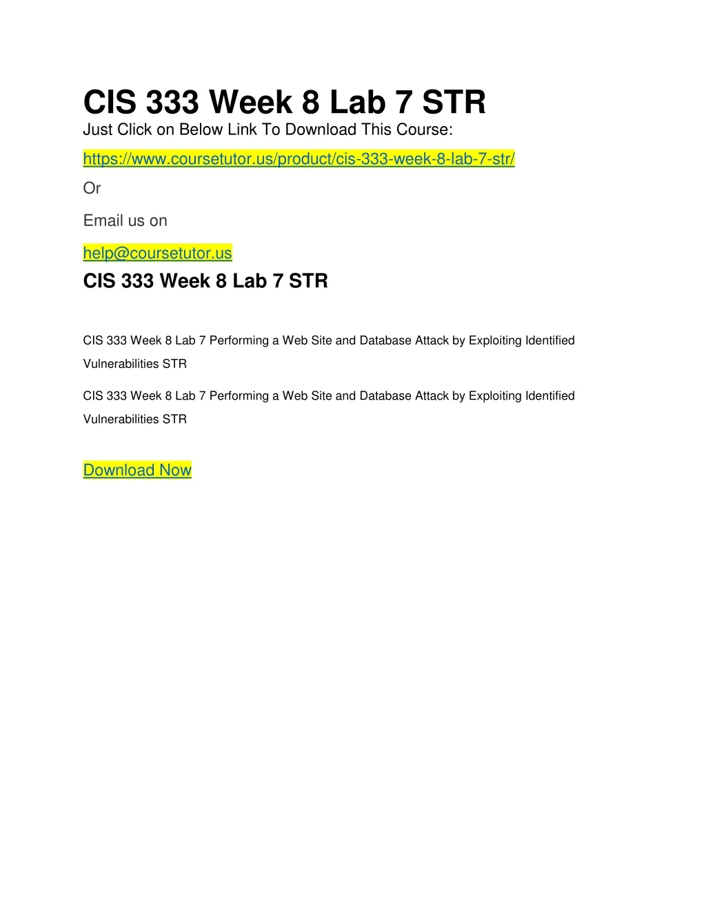 cis 333 week 8 lab 7 str just click on below link