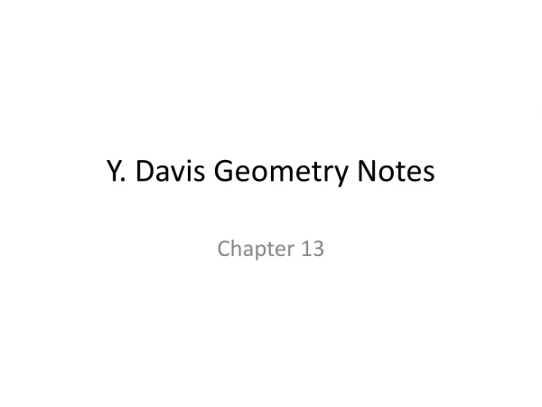 Y. Davis Geometry Notes