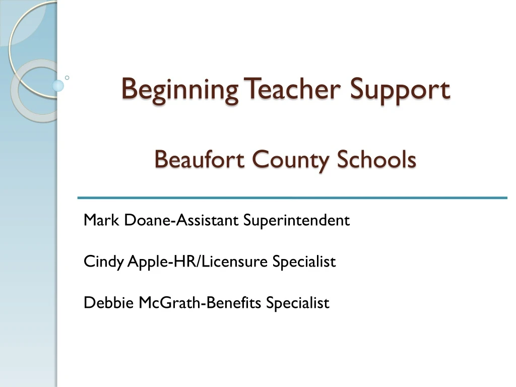 beginning teacher support beaufort county schools