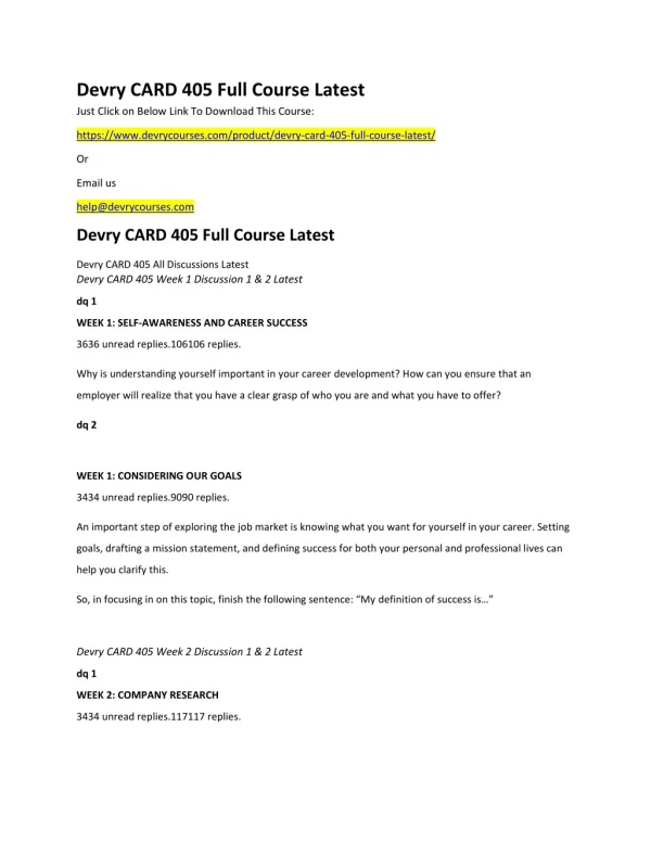 devry card 405 full course latest just click