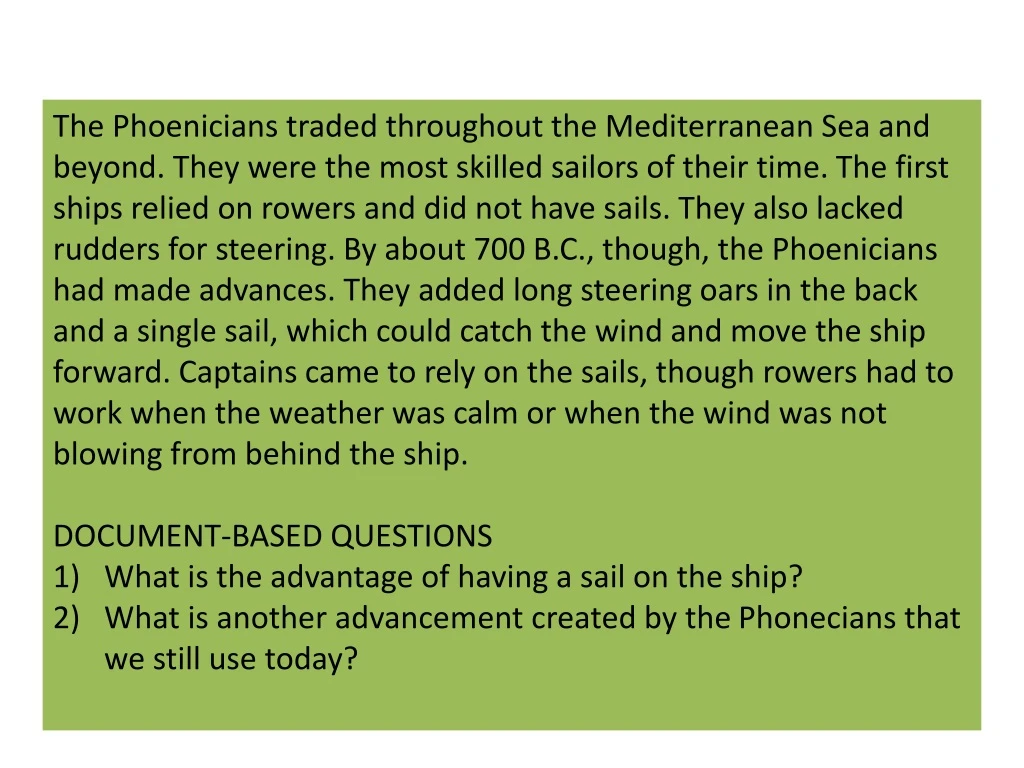 the phoenicians traded throughout