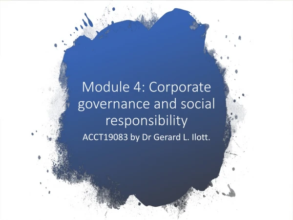 Module 4: Corporate governance and social responsibility