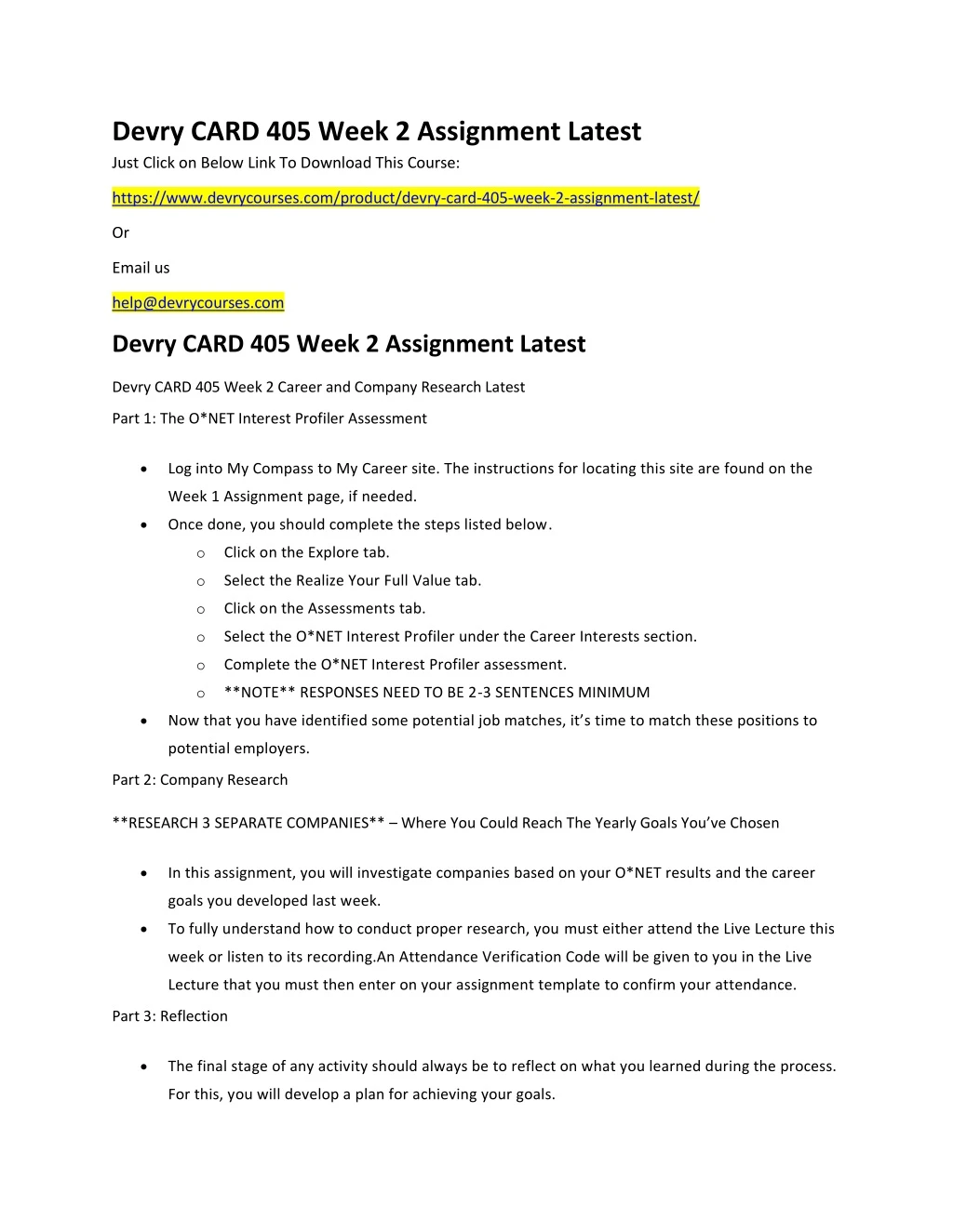 devry card 405 week 2 assignment latest just