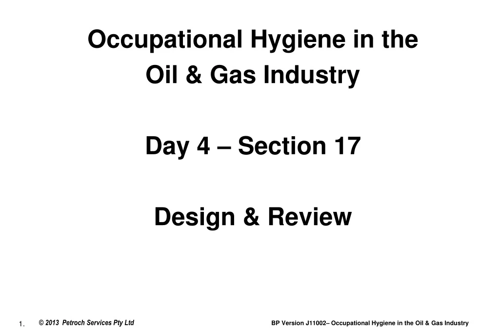 occupational hygiene in the oil gas industry