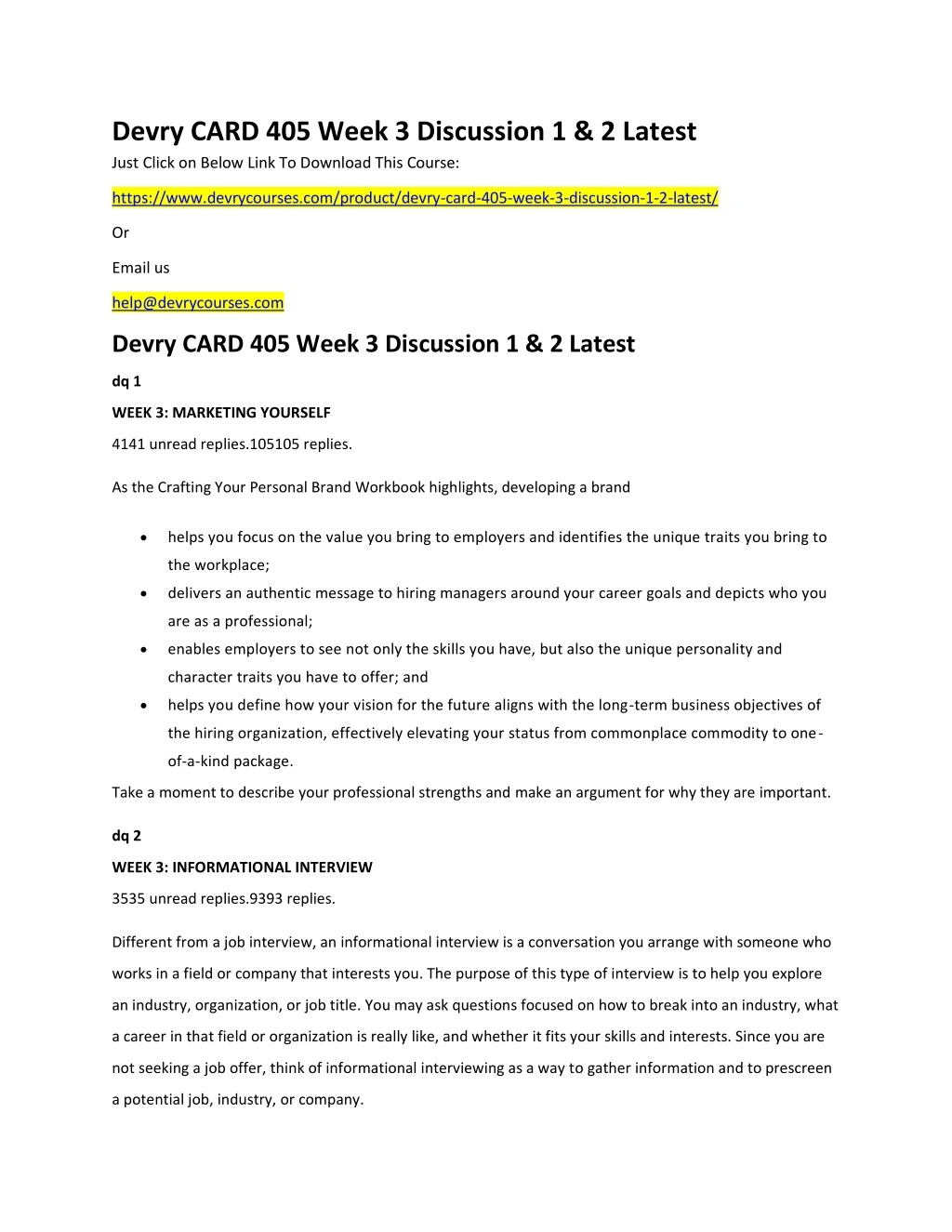 devry card 405 week 3 discussion 1 2 latest just