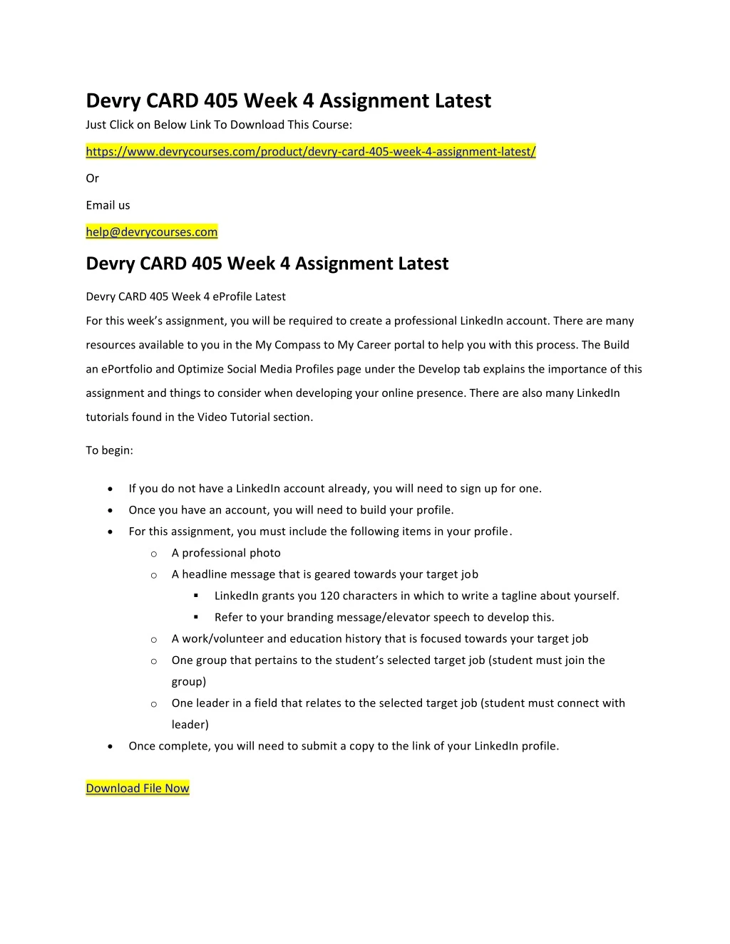 devry card 405 week 4 assignment latest just